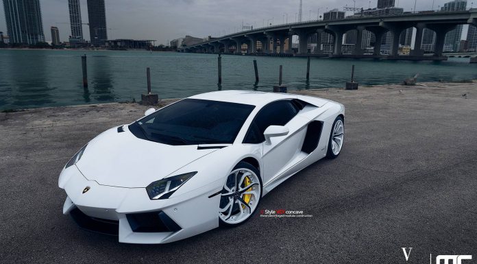 Epic White Lamborghini Aventador on Vellano Wheels