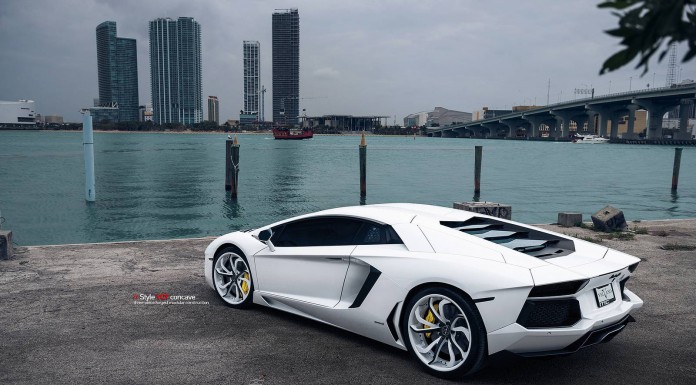 Epic White Lamborghini Aventador on Vellano Wheels