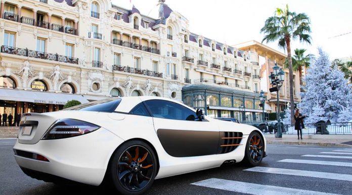Video: Matt Black, White and Orange McLaren SLR in Monaco 