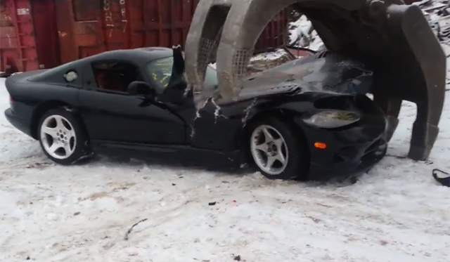 Watch a Dodge Viper Being Completely Destroyed