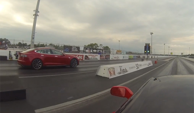 Tesla Model S Drag Races 2014 Corvette Stingray!