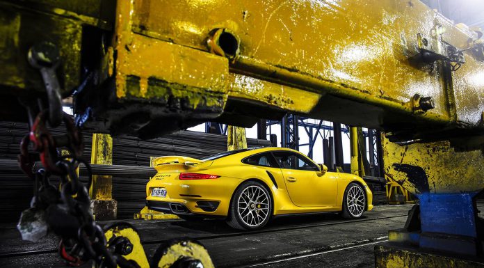 Yellow Porsche 991 Turbo S
