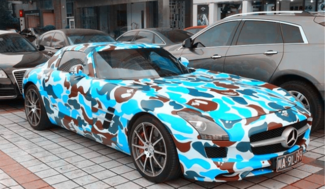 Crazy Camo Mercedes-Benz SLS AMG by BAPE