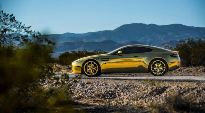 Gold Aston Martin Vantage