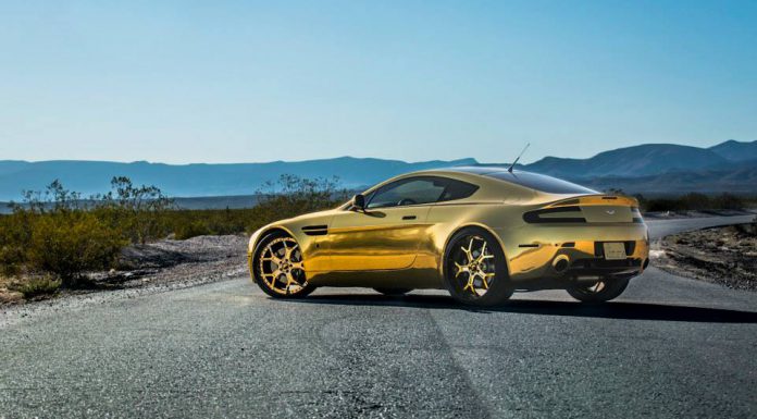 Gold Aston Martin Vantage