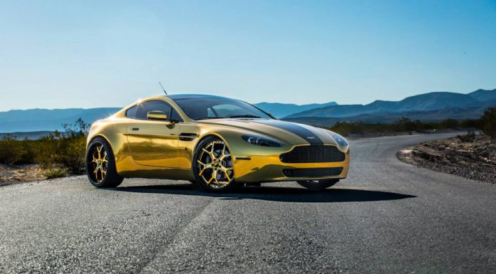 Gold Aston Martin Vantage