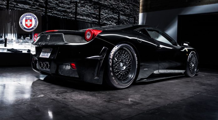 Slammed Ferrari 458 Italia Rides on Vintage HRE Wheels