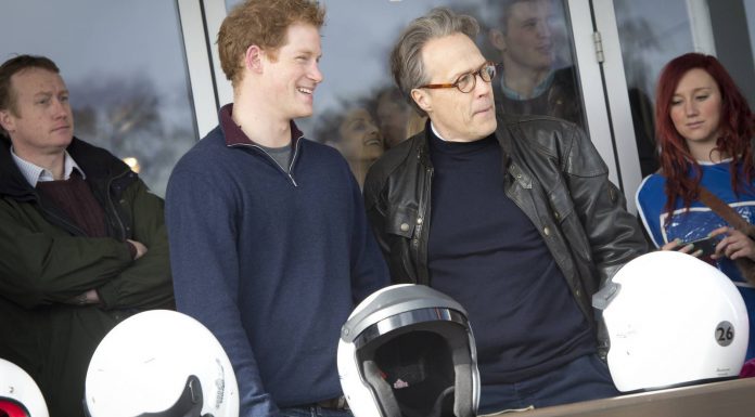 Prince Harry at Goodwood Motor Circuit with Lord March