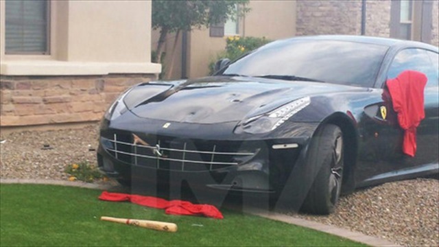 Richie Incognito Smashes His Own Ferrari FF with a Baseball Bat