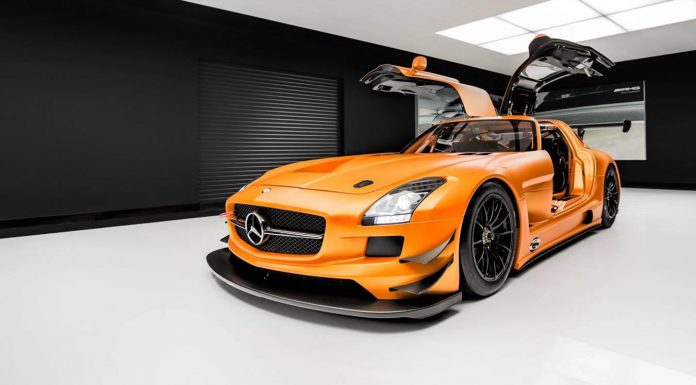 Orange Mercedes-Benz SLS AMG GT3 