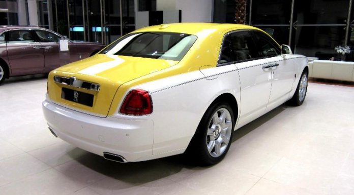 Rolls-Royce Ghost in English White and Semaphore Yellow
