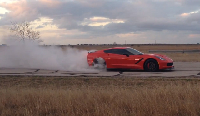 Ferocious Burnout in Chevrolet Corvette Stingray HPE700