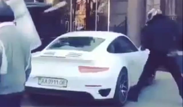 Protestors in Ukraine Smash Government Representatives Porsche 911 Turbo