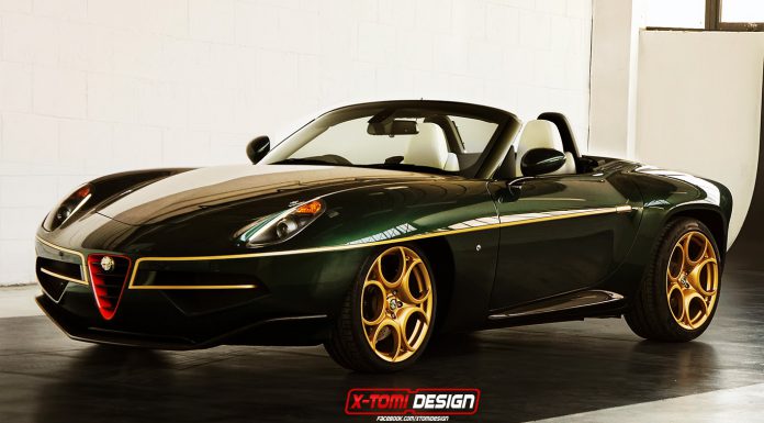 Green and Gold Alfa Romeo Disco Volante Spider Imagined