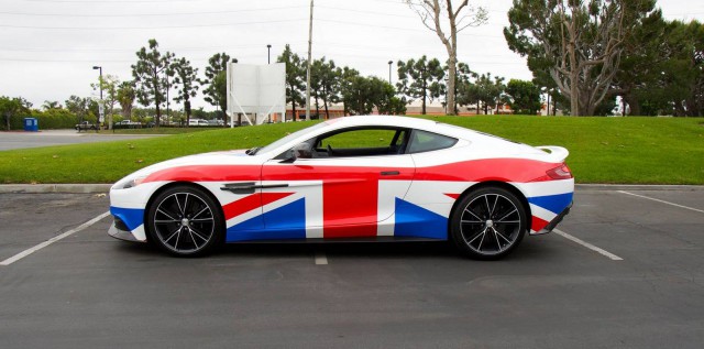Union Jack Wrapped Aston Martin Vanquish 