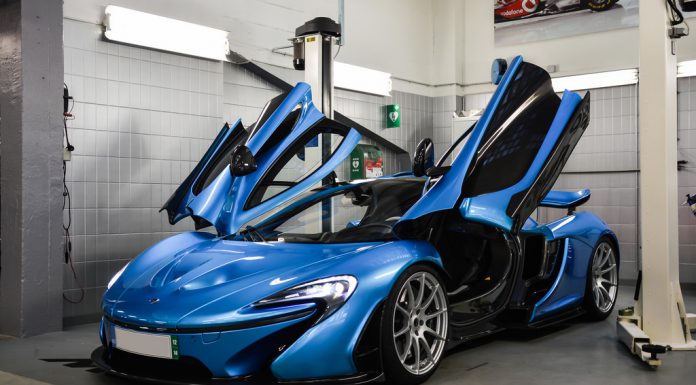 Baby Blue McLaren P1 Photoshoot in Geneva 