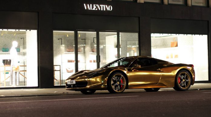 Photo Of The Day: Gold Chrome Ferrari 458 Spider in London
