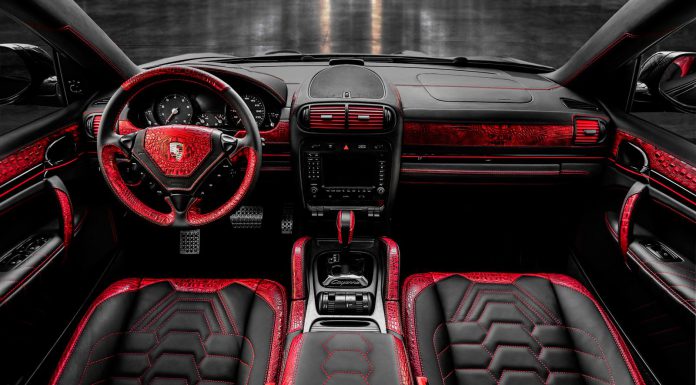 Porsche Cayenne with Red Crocodile Interior by Carlex Design