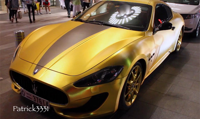 Gold Wrapped Maserati GranTurismo Spotted in Dubai