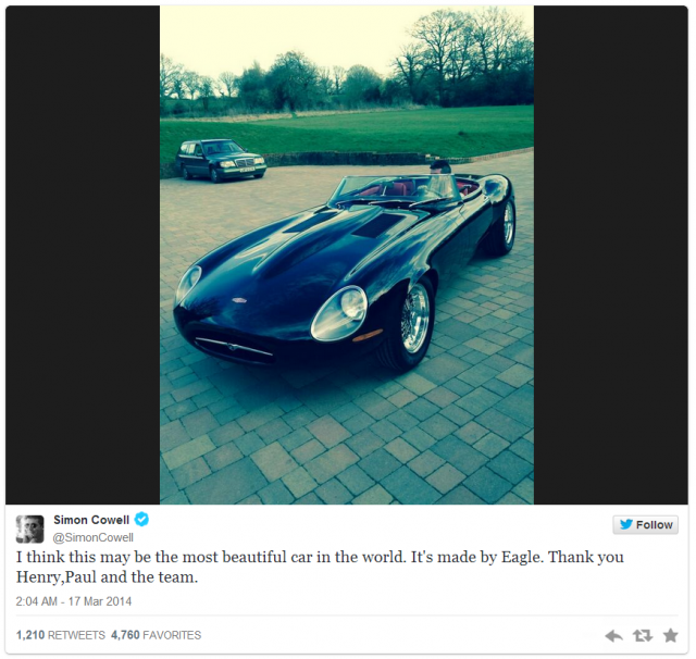 Simon Cowell Buys Stunning Eagle Speedster