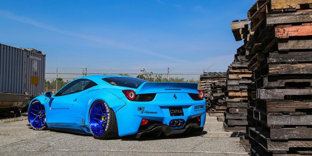 Liberty Walk Blue Ferrari 458 Italia Widebody Photoshoot