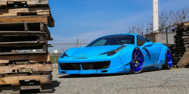 Liberty Walk Blue Ferrari 458 Italia Widebody Photoshoot