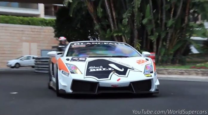 Video: Lamborghini Gallardo Super Trofeo Racer Accelerating Hard in Monaco 