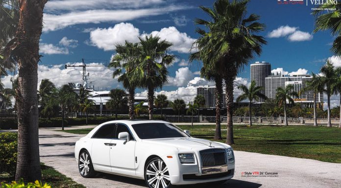 White Rolls-Royce Ghost on 24-Inch Vellano Wheels 