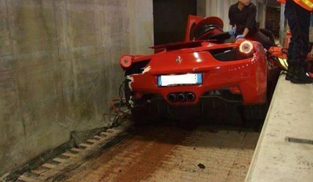 Ferrari 458 Spider Destroyed in High Speed Monaco Tunnel Crash