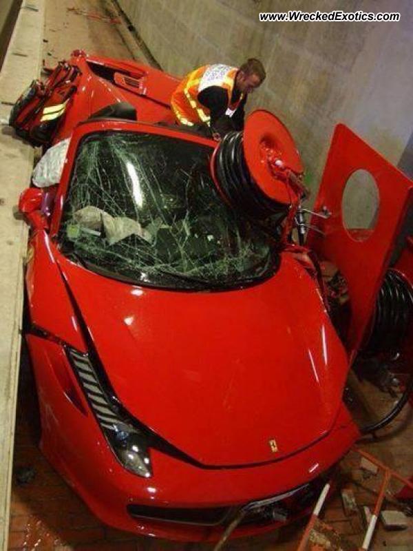 Ferrari 458 Spider Destroyed in High Speed Monaco Tunnel Crash