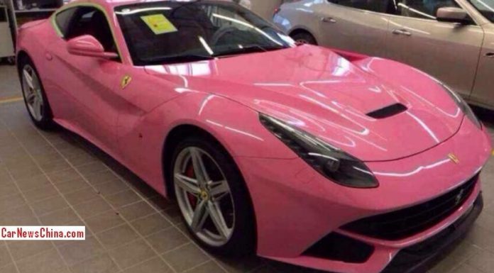 Pink Ferrari F12 Berlinetta Spotted in China