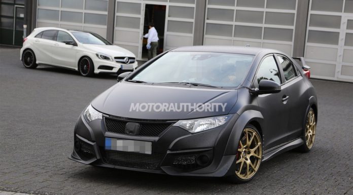 2015 Honda Civic Type R Spied Testing Against A45 AMG
