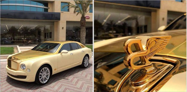 Gold Bentley Mulsanne in Qatar