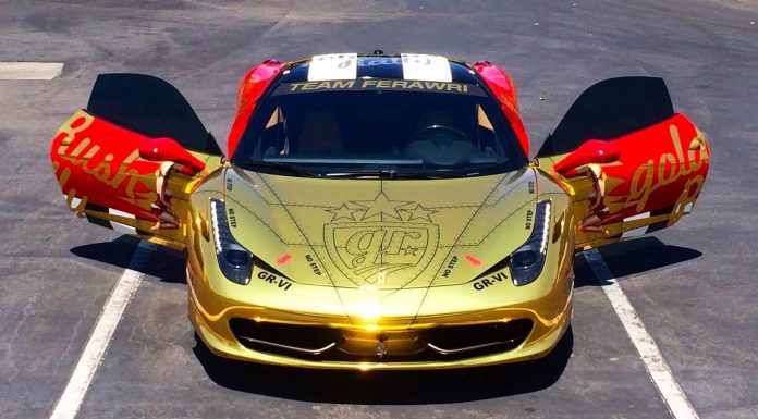 Gold Chrome Ferrari 458 Italia for GoldRush Rally VI