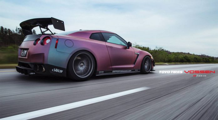 Neo-Chrome Plasti Dip Nissan GT-R with Vossen Wheels