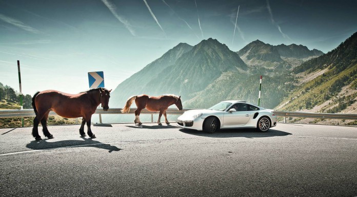 Porsche  911 Turbo S in the Pyrenees