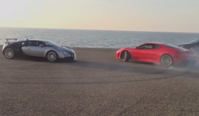 Video: Ferrari F430 Drifts Around Bugatti Veyron