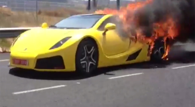 Video: Yellow GTA Spano Supercar Burns in Spain