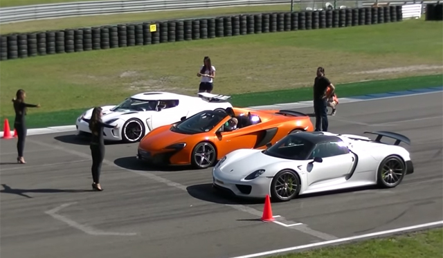 Video: Porsche 918 Spyder vs Koenigsegg Agera R vs McLaren 650S