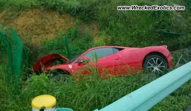 Ferrari 458 Italia Flies Off Chinese Highway
