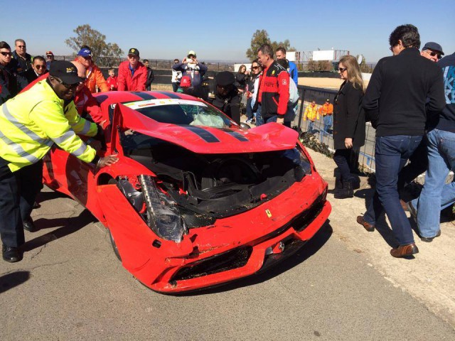 Ferrari 458 Speciale Crashes Heavily at South African Track Day