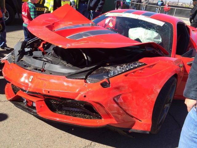 Ferrari 458 Speciale Crashes Heavily at South African Track Day
