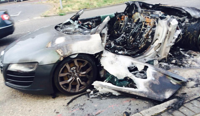 Audi R8 V10 Destroyed by Fire in London