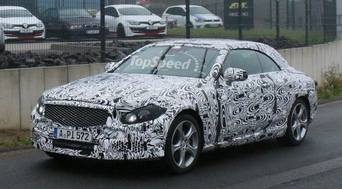 New Mercedes-Benz C-Class Convertible Spied up Close