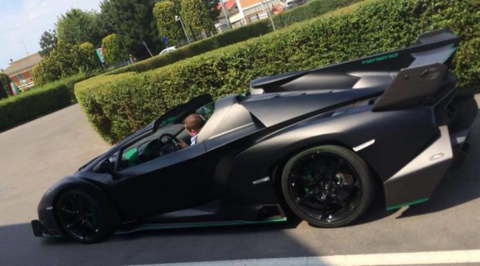 Matt Black Lamborghini Veneno Roadster 