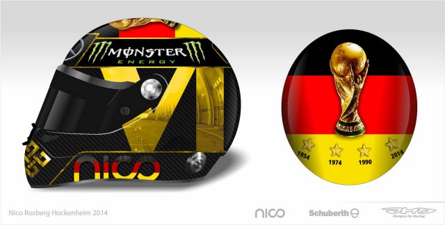 Nico Rosberg Gets a World Cup Special Edition Helmet for Hockeinheim GP