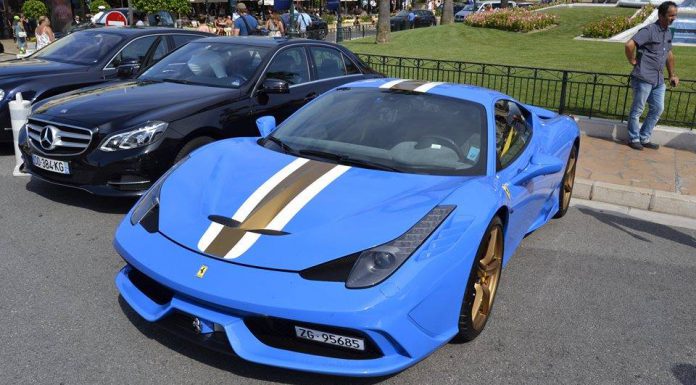 Blue Ferrari 458 Speciale