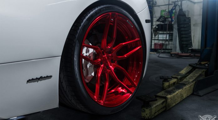 Ferrari 458 Italia Rolling on Gloss Red ADV.1 Wheels