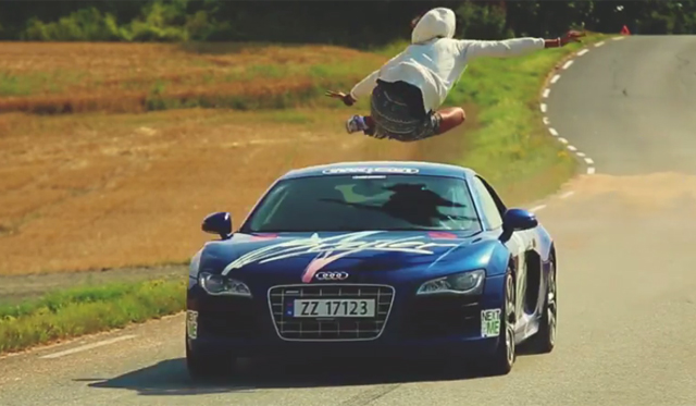 Video: Finn Jumps Over Audi R8 at 150 km/h!