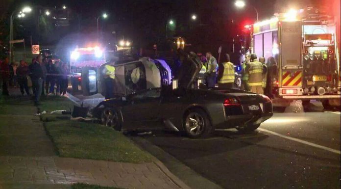 Lamborghini Murcielago Crashes in Sydney